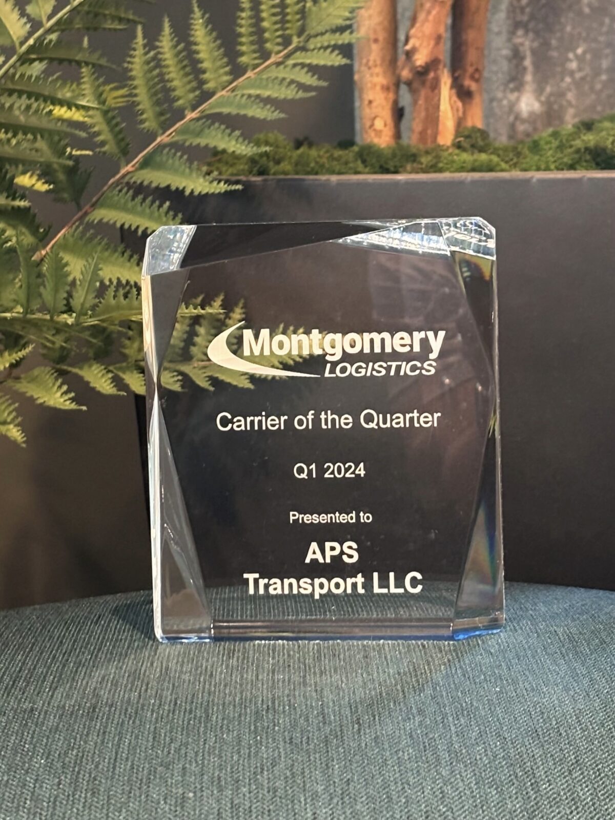 MONTGOMERY LOGISTICS NAMED APS Transport LLC AS 2024 Q1 CARRIER OF THE QUARTER